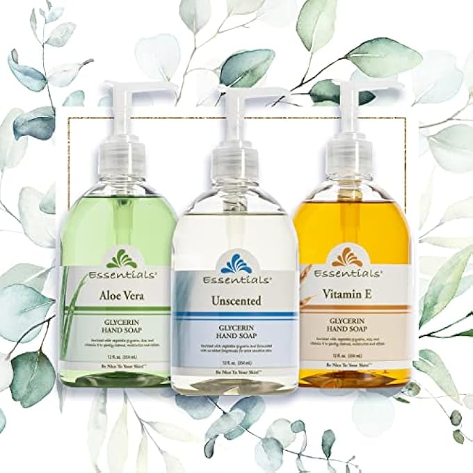 ESSENTIALS CLEARLY NATURAL BY GLYCERIN LIQUID HAND SOAP, UNSCENTED, 12-FLUID OUNCE, PACK OF 3 - Image 5